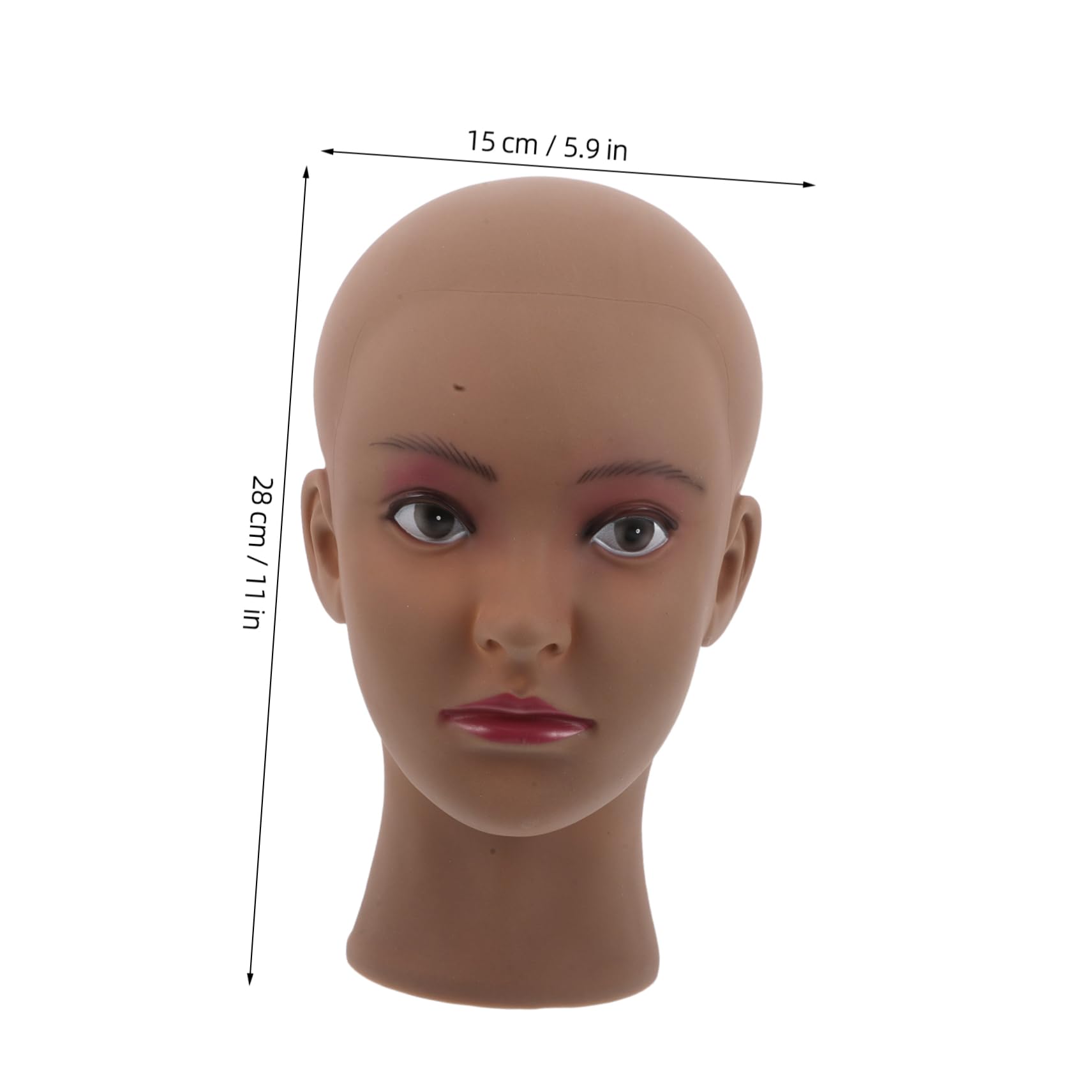 FOYTOKI Female Bald Mannequin Head for Wig Styling Pvc Realistic Head Mold Makeup Cosmetology Training