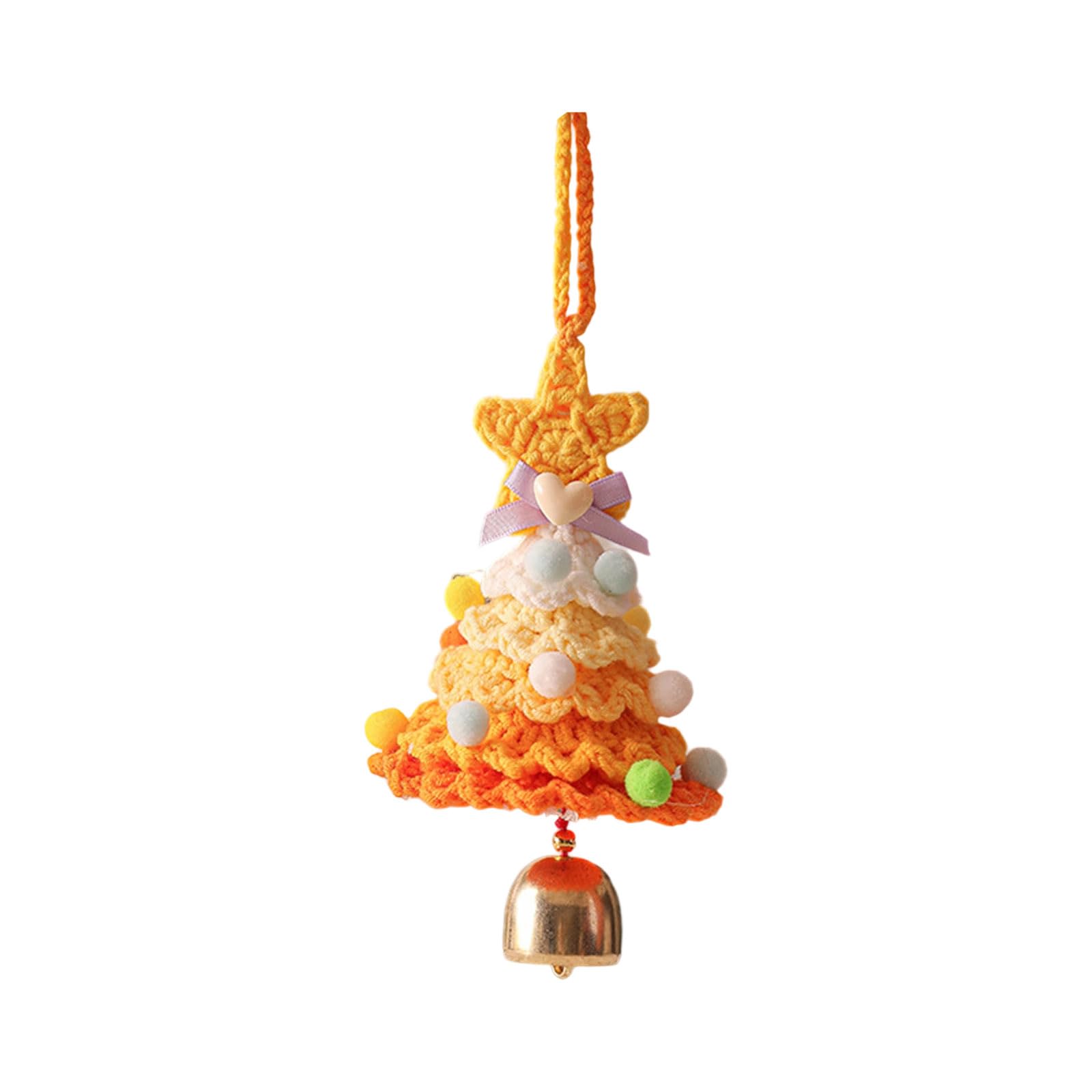 Elnwnnkc A Knitted Holiday Tree Bells Colorful Decorations For Indoor Christmas Ccessories Creative Crochet Ornament Festival Soft Christmas Bells Ornament