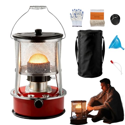 Kerosene Heaters for Indoor Use, 9,000-10,000 Btu Kerosene Heater for Large Rooms, Non-Electric, High-Efficiency Emergency Heating with Long-Lasting Safety, for Home, Garage, Rv & Camping (#04)