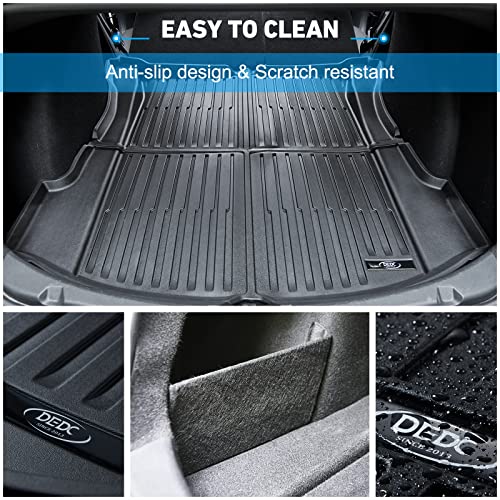 DEDC-4PCS-Tesla-Model-3-Cargo-Liner-Rear-Trunk-Mat-All-Weather-MatRear-Trunk-Organizer-Side-DividerRear-Trunk-Well-Storage-LinerFolding-OrganizerTesla-Model-3-Accessories-2021-2024