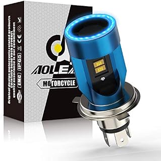 H4 LED Headlight Bulb Motorcycle w/Angle Eye Daytime Running Light 9003 Hi/Lo Beam