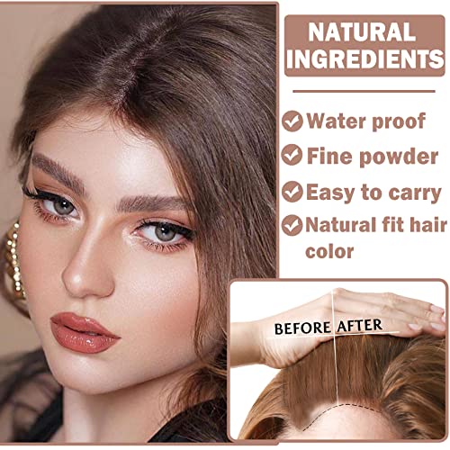 2Pcs Hair Powder Hairline Powder Stick,Hair Shading Sponge Pen Waterproof Long Lasting,Root Touch Cover Up Hair-Line Powder Filler For Women Girls - Dark Brown #TOP3