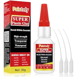 Plastic Glue, Waterproof and Heat-Resistant Strong Glue for Plastic, Superglue for Bonding Glass, Vinyl, Acrylic, PVC, Metal, etc. (30g)