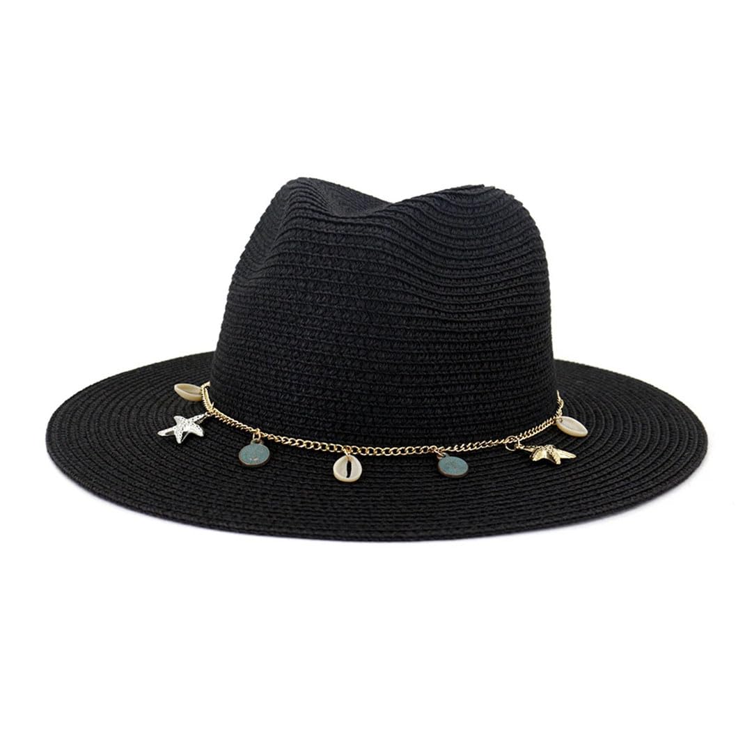 Sombrero de Paja de ala Ancha para Mujer, de Verano, para Playa, Viajes (Pnnrk 7 1/8)