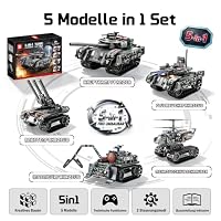 bliadhna 5-in-1 Technik Roboter Bauspielzeug, Ferngesteuertes Konstruktionsspielzeug mit App-Steuerung, 2,4-GHz-Fernbedienung, Gyroskop-, Pfad- und Programmiermodus, USB-aufladbar – Ansicht 4
