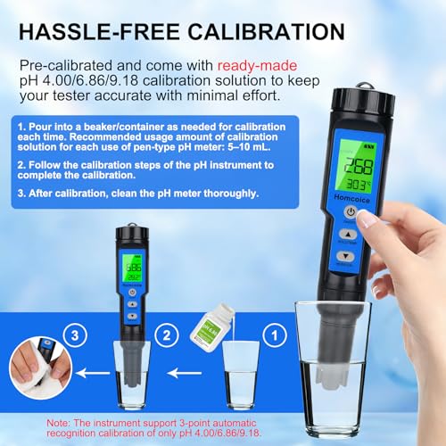 pH mètre pour piscine et hydroponie avec mesure TDS EC pour analyse de l'eau