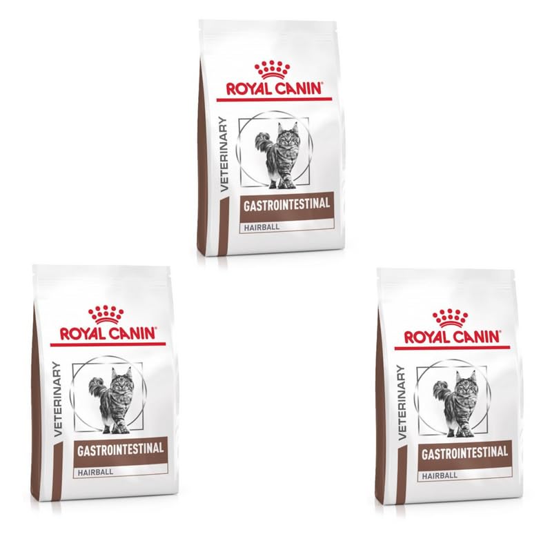 Royal Canin Veterinary Gastrointestinal Hairball | Paquete Triple | 3 x 400 g | Alimento Completo para Gatos Adultos | para Combatir la formación de Bolas de Pelo