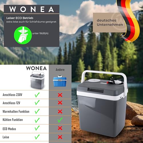 WONEA 32 Liter Thermoelektrische Kühlbox 12V 230V KÜHLEN und WÄRMEN Camping Kühlbox Auto LKW