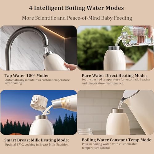 Tetera eléctrica portátil mini 500ml con control de temperatura miniatura 6