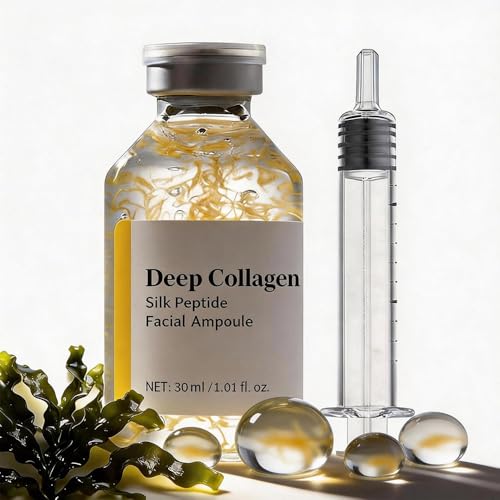 Generic Deep Collagen Silk Peptide Ampoule, Silk Peptide Intensive Lifting Threads, Deeply Moisturizes, Firms and Lifts Skin, Prevent Wrinkles (1PCS Deep Collagen Power Boosting Cream in Serum)