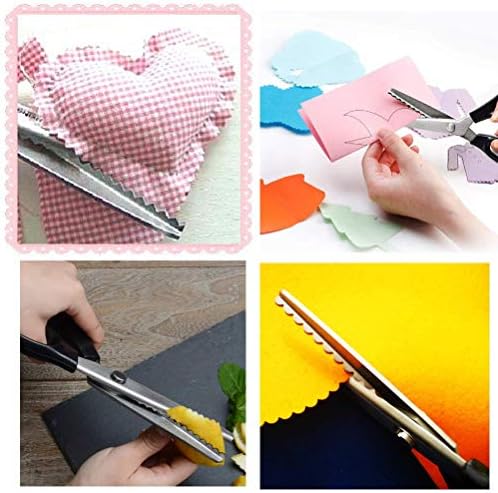 Pinking Shears, Stainless Steel Dressmaking Scissors, Serrated and Scalloped Blades, Professional Sewing Craft Cut Tailor Tool, Fabric Decoration Comfort Grip Soft Handheld (Serrated 3mm) — view 7
