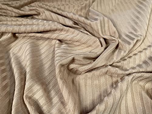 Spandex Stretch 8x4 Rib Jersey Stoff Meterware - Uni - Stone