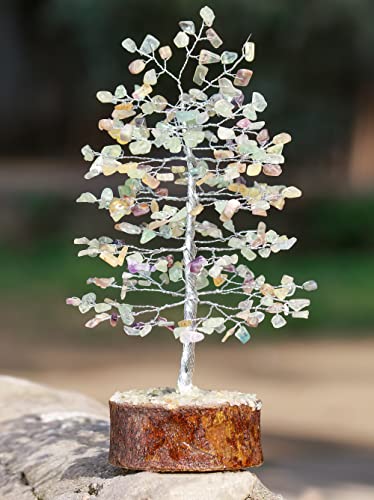 Image of ZAICUS Fluorite Crystal Tree Feng Shui Bonsai Good Luck Decor