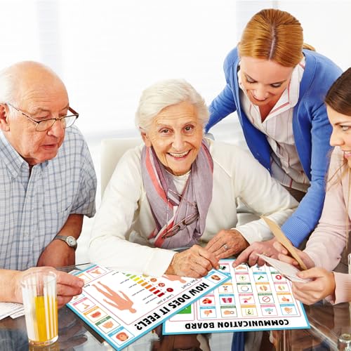 6Pcs Communication Board for Non Verbal Adults Picture Symbol Communication Cards Speech Therapy Tools for Autism Toddlers Kids Aphasia Stroke Patients Hospital Care Home Use Talking Placemats - Image 6