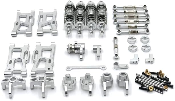 29PCs for Wltoys 144001 144002 124017 124019 144010 RC Car Upgrade and Modification Parts, Replacement Upgrade Accessories Silver
