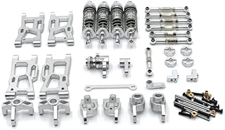 29PCs for Wltoys 144001 144002 124017 124019 144010 RC Car Upgrade and Modification Parts, Replacement Upgrade Accessories (Silver)