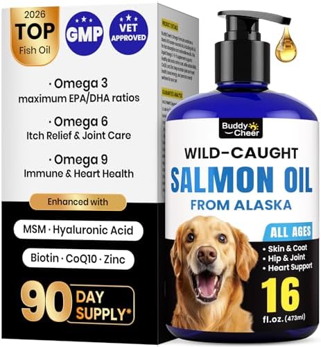Wild Alaskan Salmon Oil for Dogs & Cats – Fast-Absorbing Fish Oil...