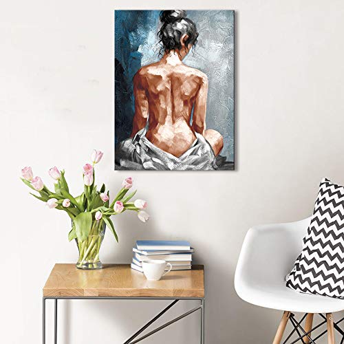 Wall Art For Bathroom Bedroom Decor Abstract Nude Woman Black And Blue Framed Wall Art #TOP3