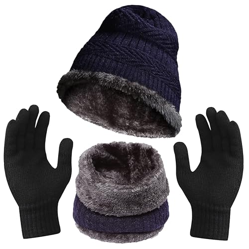 Image of TEKCOOL Woolen Winter Cap for Women & Men in Winter for Thermal Wear Stylish Soft Caps for Boys & Girls for Warm Wear Head hat Garam Topaa cap's Breathable Lightweight Windproof with hand gloves