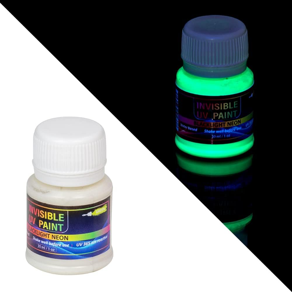 UV Blacklight Reactive Almost Invisible Neon Paint, Invisible Fluorescent Paint