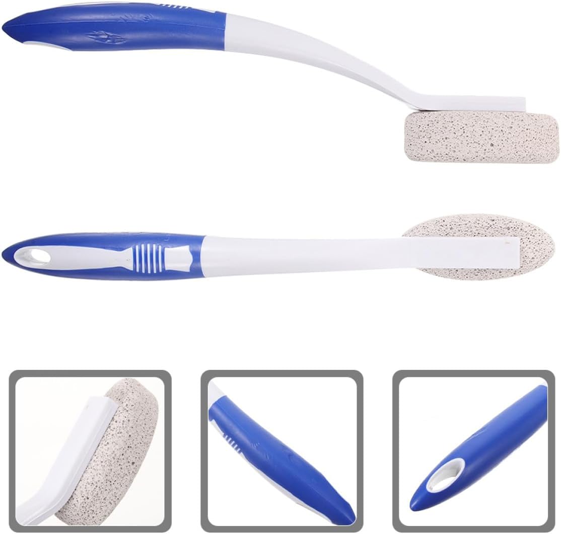 Didiseaon 2pcs Long Handle Foot Scraper Pumice Stone Manual Foot File Callus Remover Dead Skin Remover Tool for Home Pedicure