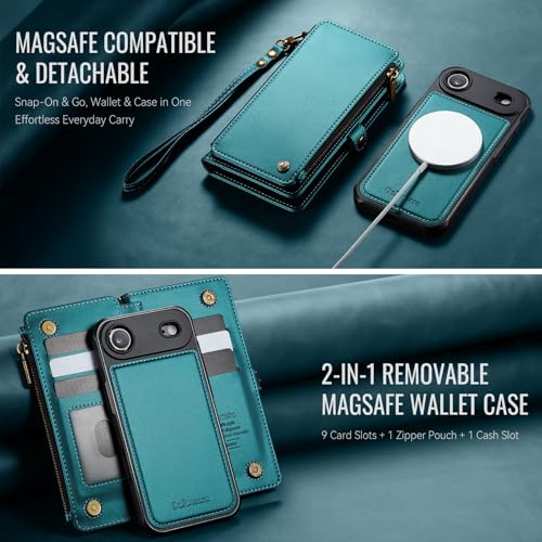 Defencase for iPhone 17 Air Case Wallet Compatible with Magsafe, Blue Green by Defencase - Used condition - Image 9