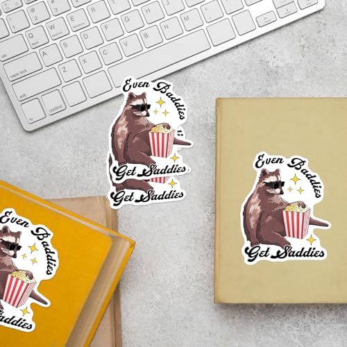 Pack de 3 pegatinas de mapache de 3 pulgadas de vinilo impermeable para decorar el portátil 7