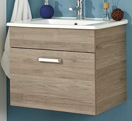 PELIPAL Meuble sous-Vasque en chêne San Remo Motif Terra sur Fond Marron 44 x 72 x 50 cm