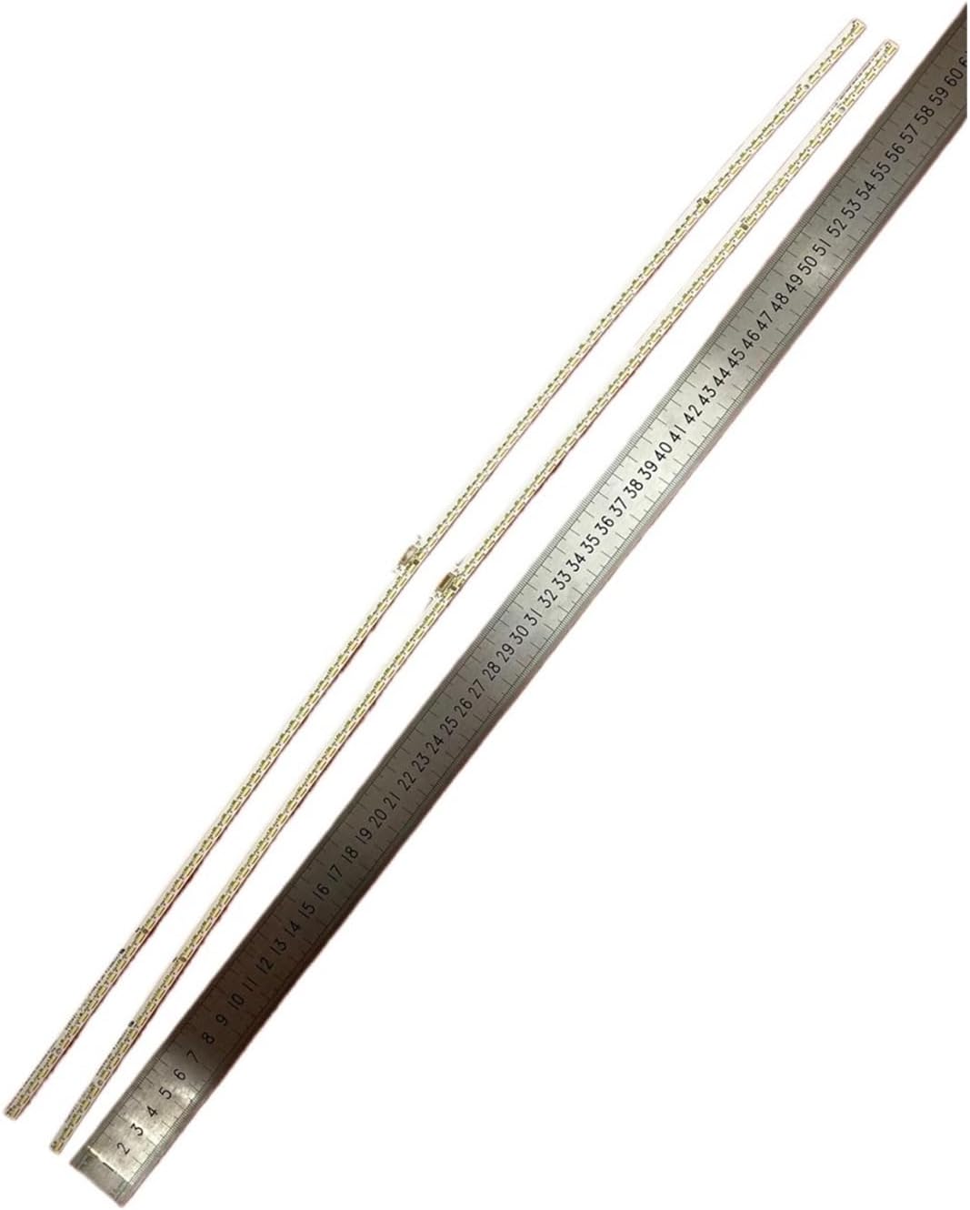 Close-up of a SUMGUYZYKN LED backlight strip showing its length against a ruler, indicating approximately 598mm.