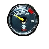 Alien Play 0-3000 PSI 25mm Dial 1/8 NPT Paintball Gauge, Accurate High Pressure Pre-Charged Pneumati
