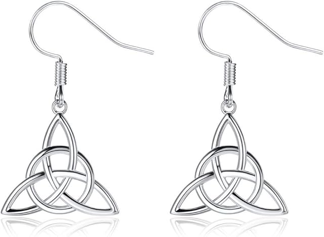 925 Sterling Silver Celtic Knot Earrings For Women Gold/Rose Gold Plated Irish Protection Jewelry Hypoallergenic Earring(with Gift Box)