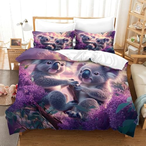 Housse de couette chatons mignons 220x240 lit king microfibre hypoallergénique - 3