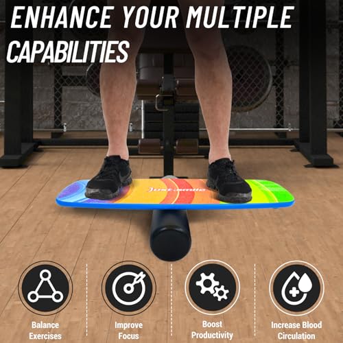 Balance Borad Sports Trainer-with Adjustable Stopper- Stability Board for Physical Therapy,Yoga,Surfing Training-Max Load 350lbs with Aiti- Slip Surface - Image 5