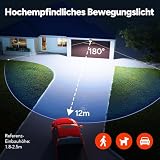 OREiN Led Strahler mit Bewegungsmelder Außen 3000LM, 2700/4000/6500K Warm-/Neutral-/Kaltweiß Superhell 27W Außenstrahler mit 3 Leuchtmodi, IP65 Wasserdicht Fluter Flutlicht für Garage, Hof, Haustür
