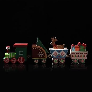Amazon.com: TITA-DONG Multicolor Wooden Christmas Train Set