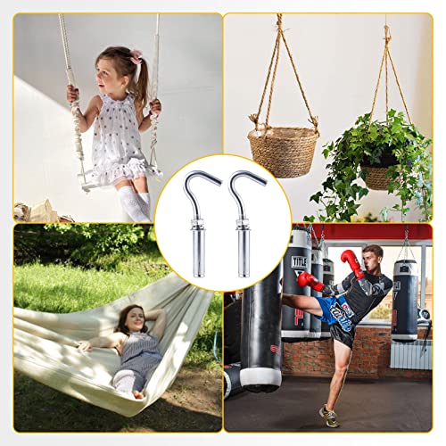 Eyourlife 5 Pcs M6 Expansion Hook, Heavy Duty 304 Stainless Steel Open Cup Expansion Bolt For Concrete Wall Brick Anchor #TOP1