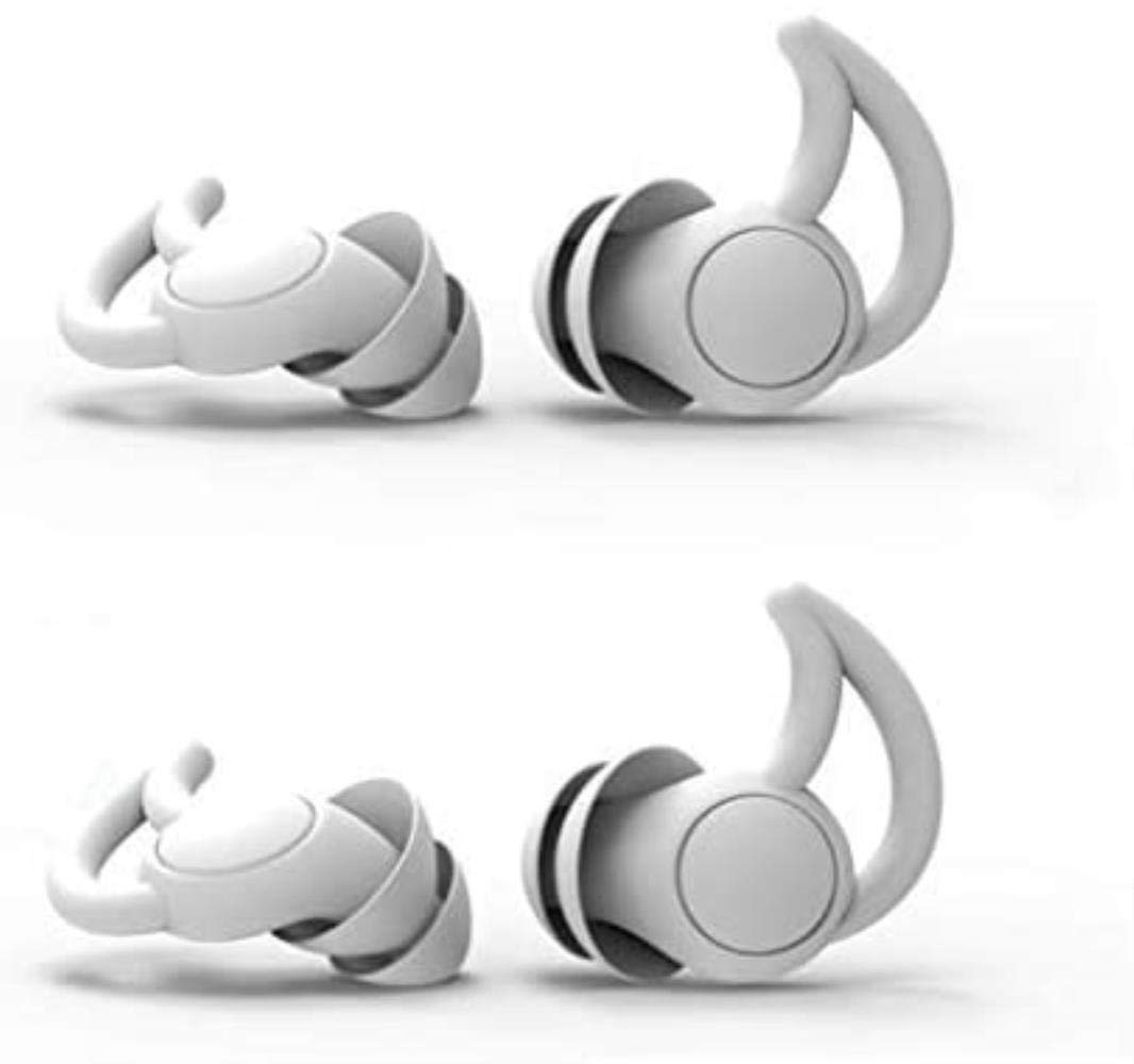 Bouchons d'oreillettes anti-bruit en silicone gris à 2 couches pour dormir et étudier