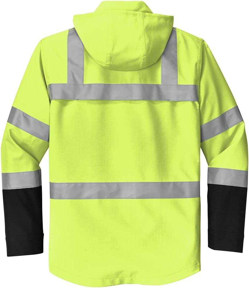 CornerStone Unisex ANSI 107 Class 3 Waterproof Ripstop 3-In-1 Parka | Hard Shell Rain Jacket & Fleece Hoodie for Men & Women
