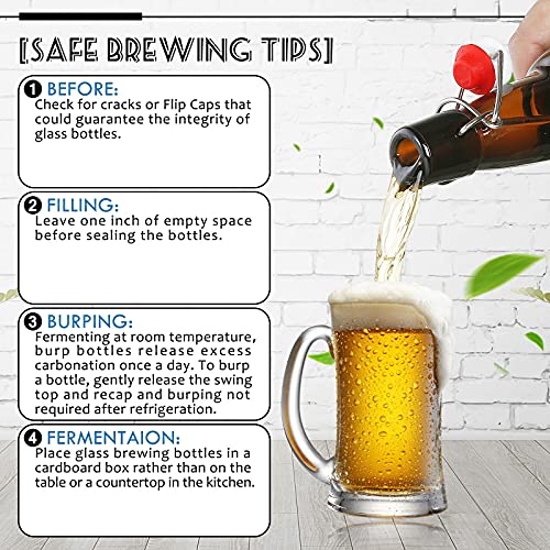 Yeboda 12 Oz Amber Glass Beer Bottles For Home Brewing With Flip Caps, Case Of 9 #TOP5