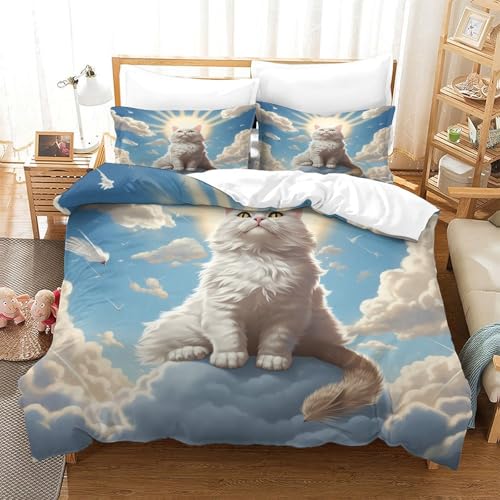 Parure de lit chat célembre microfibre résistante lavable pour lit simple ado - 3