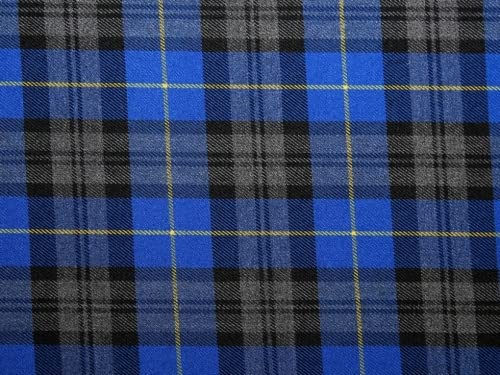 Tissu tartan en polyviscose bleu roi – au mètre