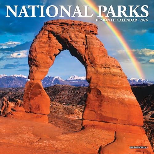 Willow Creek Press, National Parks 2026 Mini Wall Calendar, 7'' X 7'', 18-Month Calendar with Stapled Binding