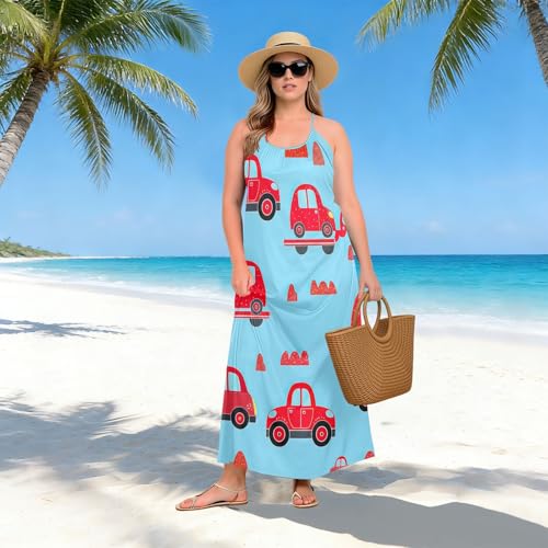 Robe longue dos nu avec bretelles spaghetti style plage - 4