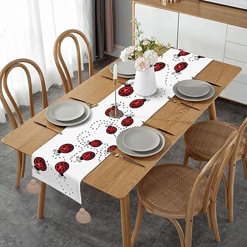 Chemin de table rustique avec motifs de coccinelles pour offrir à Noël - 2