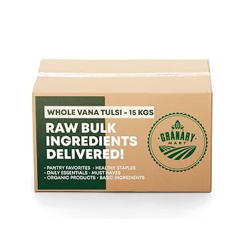 Natural Whole Vana Tulsi/Holy Basil by GranaryMart Indian Traditional Herb Premium Quality Ideal for Cooking Fusion/Thai/Asian Cuisines Affordable Bulk Rate 33 lbs. Bulk Bag