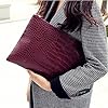 Women's Retro Stylish Pu Envelope Fashion Clutch Crocodile Pattern Clutch Purs Oversized Evening Handbag, Claret-red 1pc #2