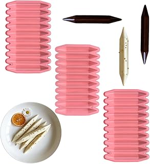 3Pcs 10-Cavity Crayon Shape Silicone Chocolate Mold,Triangular Strip Mold With Double Tipped For Candy Biscuit Ice Gummy Jelly Drop,DIY Wax Crayon Making Mold