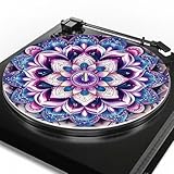 Tnasranmo Turntable Slipmat Anti-Static Wool Felt Mat for LP Vinyl Record Players, Improves Sound Quality, Soft Non-Scratch Surface, Fits All 12in Turntable Platters - Flowers