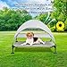 Snagle Paw Hundeliege mit Dach,Erhöhtes Hundebett mit Stabile Anti Rutsch Füße,Breiterer Schatten Hundeliege Outdoor,Wasserfest Hundebett mit Dach Grosse Hunde Camping Indoor & Outdoor