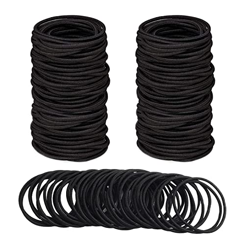 150 Stück Haargummis Mädchen, Schwarz Haargummi Haarbänder Elastisch klein ohne Metall Pferdeschwanz Haarband für Damen, Herren, Mädchen und Jungen, für den täglichen Gebrauch Cover